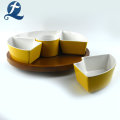 Lazy Susan Set mit 6 Schalen mit Bambus-Drehtablett